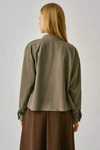 Pleated Stitch Shirt Sage Green - 8