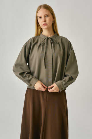Pleated Stitch Shirt Sage Green - 2