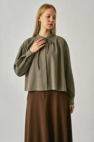 Pleated Stitch Shirt Sage Green - 5