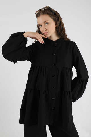Pleated Tunic Set Black - 4