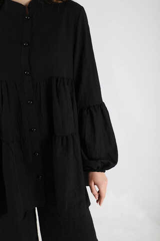 Pleated Tunic Set Black - 5