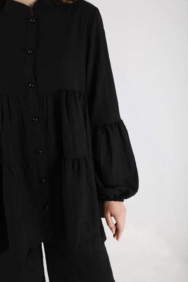 Pleated Tunic Set Black - 5