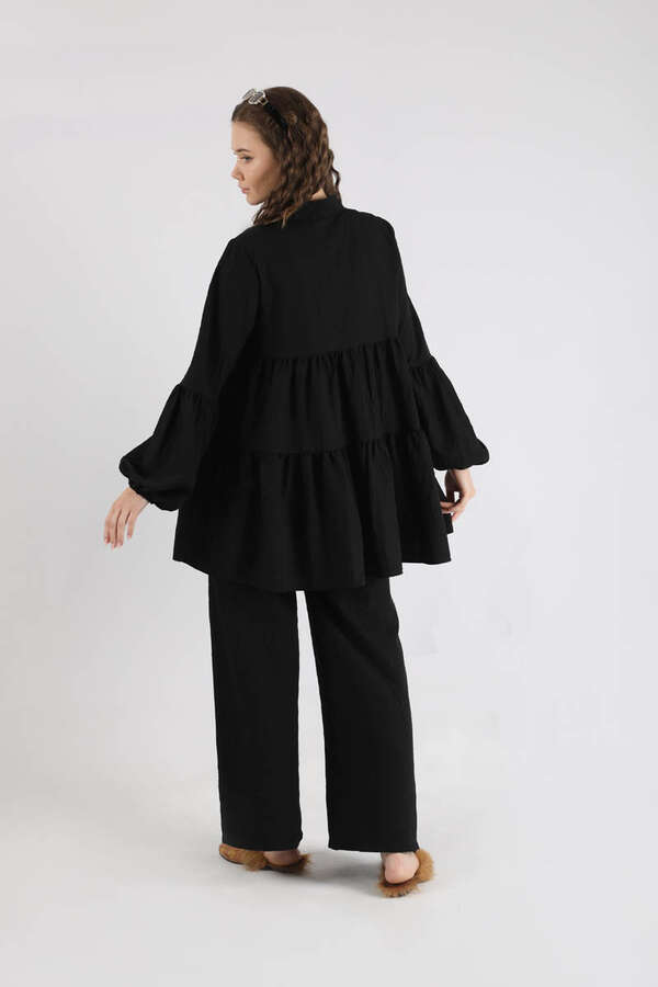 Pleated Tunic Set Black - 6