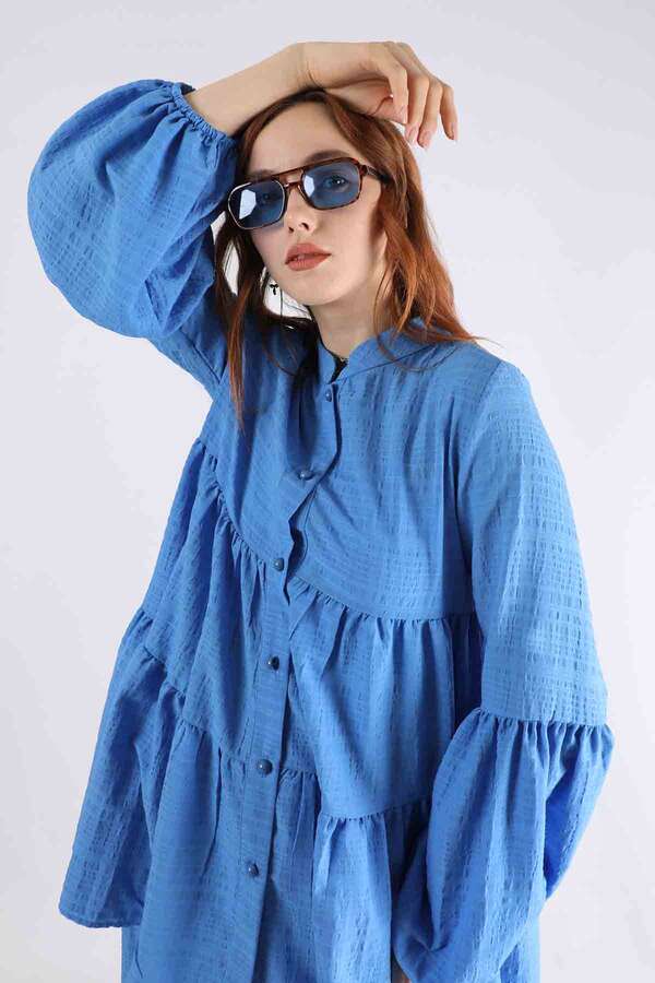 Pleated Tunic Set Blue - 2