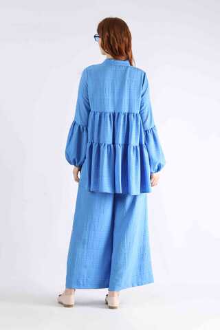 Pleated Tunic Set Blue - 5
