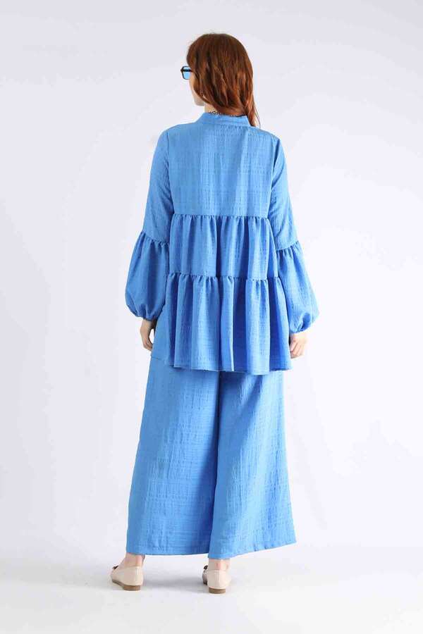 Pleated Tunic Set Blue - 5