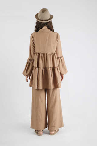 Pleated Tunic Set Camel - 6