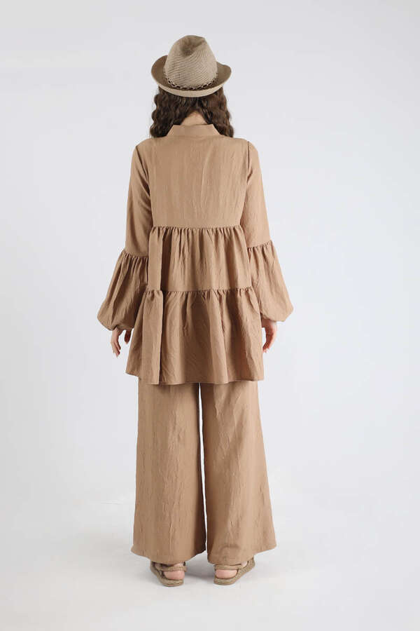 Pleated Tunic Set Camel - 6