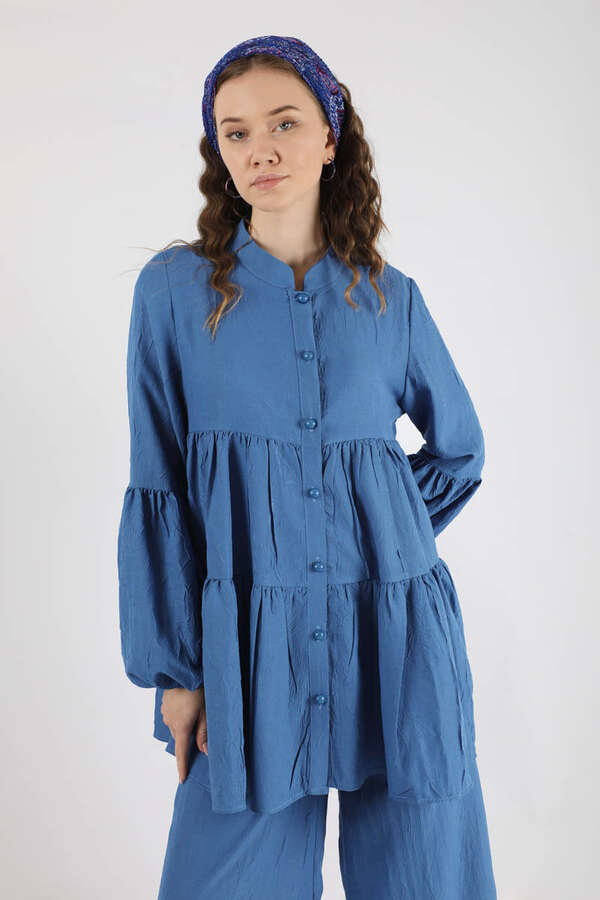 Pleated Tunic Set Indıgo - 2
