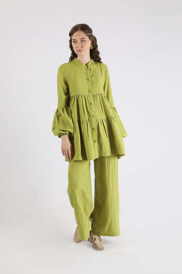Pleated Tunic Set Oil Green - 4