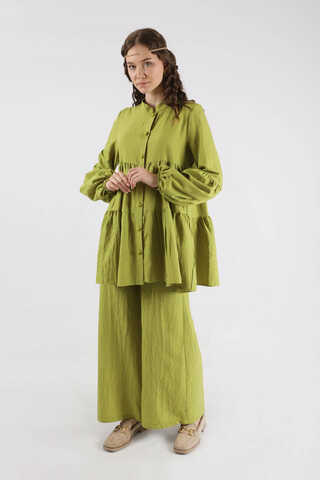 Pleated Tunic Set Oil Green - 5