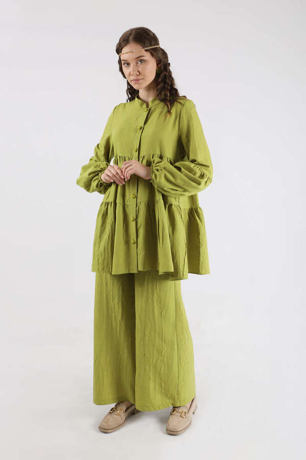 Pleated Tunic Set Oil Green - 5