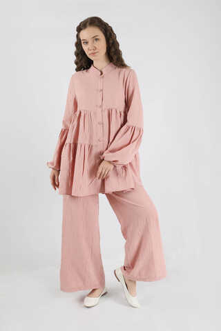 Pleated Tunic Set Powder - 1