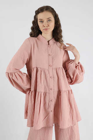 Pleated Tunic Set Powder - 2