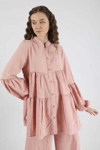 Pleated Tunic Set Powder - 4