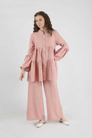 Pleated Tunic Set Powder - 5