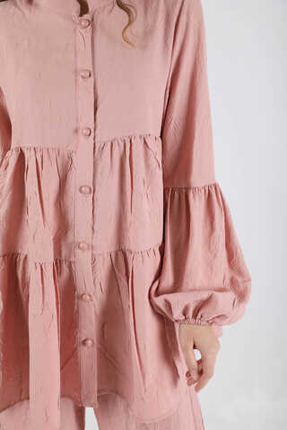 Pleated Tunic Set Powder - 6