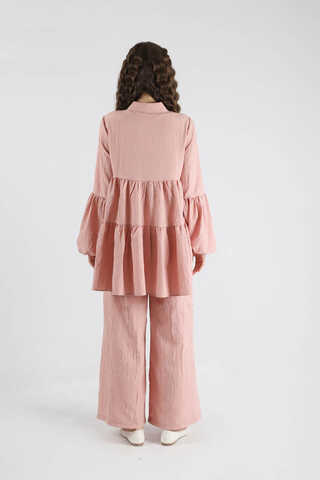 Pleated Tunic Set Powder - 7