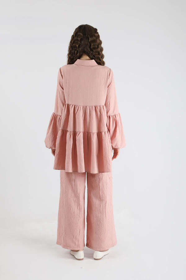 Pleated Tunic Set Powder - 7
