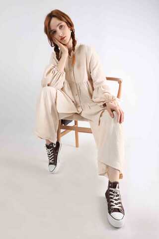 Pleated Tunic Set Stone - 1