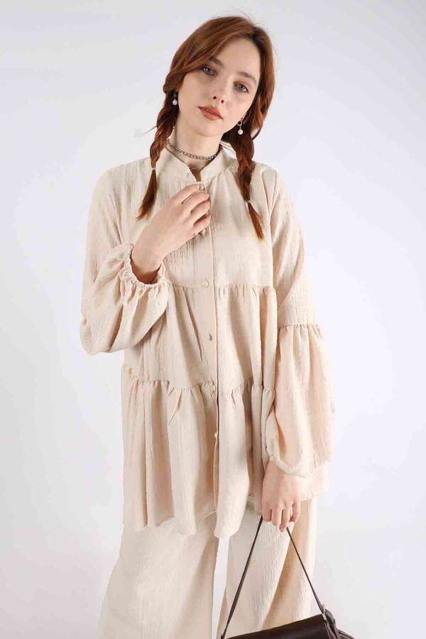 Pleated Tunic Set Stone - 2