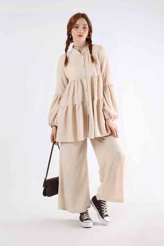 Pleated Tunic Set Stone - 3