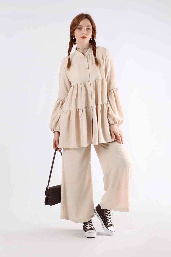 Pleated Tunic Set Stone - 3