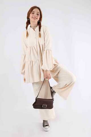 Pleated Tunic Set Stone - 5