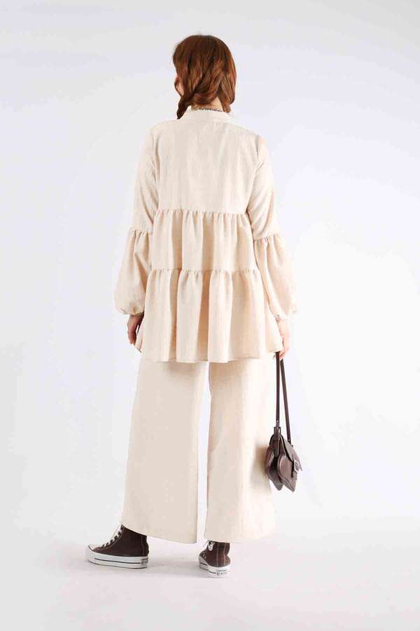 Pleated Tunic Set Stone - 6