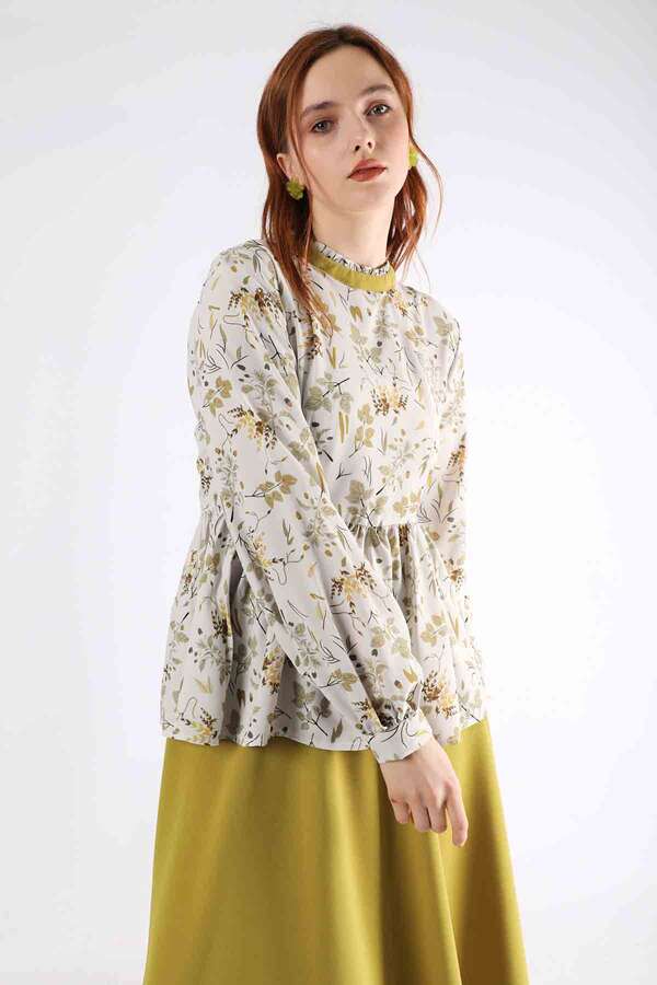 Pleated Tunic Skirt Set Oil Green - 2