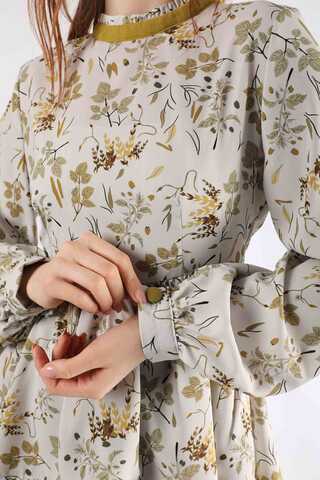 Pleated Tunic Skirt Set Oil Green - 4