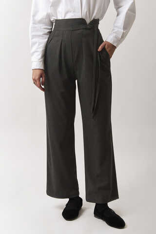 Pleated Waistband Trousers Anthracite (1)