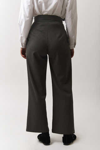 Pleated Waistband Trousers Anthracite - 6