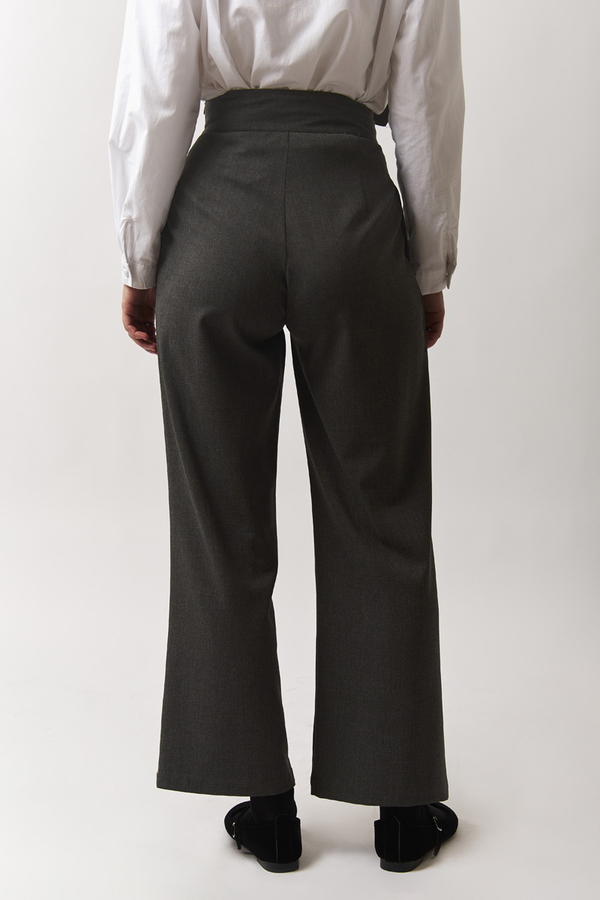 Pleated Waistband Trousers Anthracite - 6