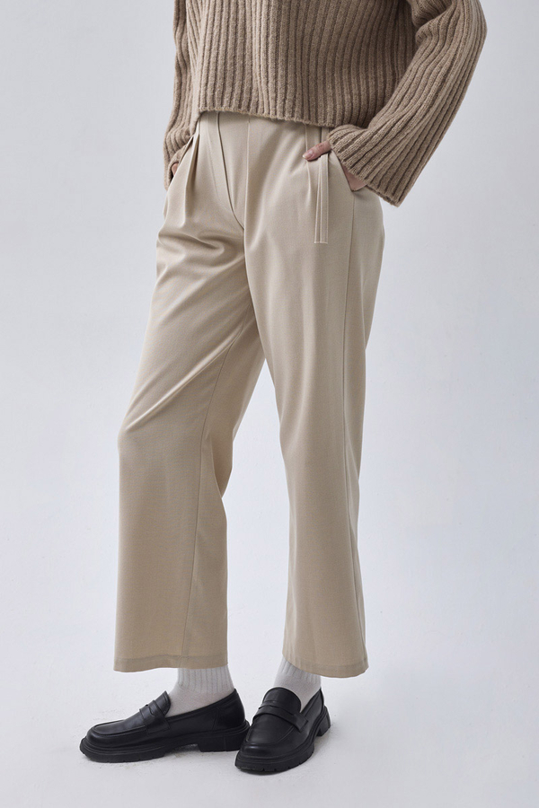 Pleated Waistband Trousers Stone - 2
