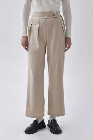 Pleated Waistband Trousers Stone - 5