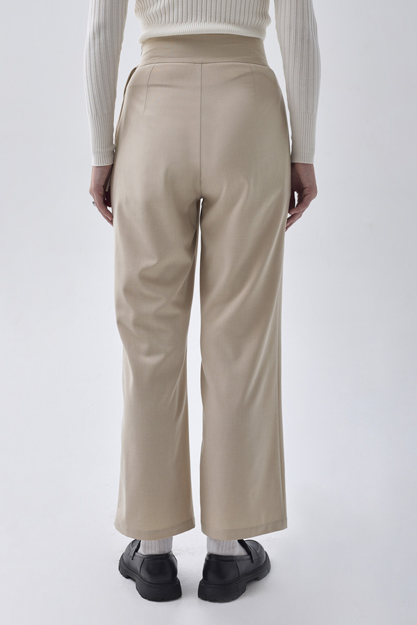 Pleated Waistband Trousers Stone - 7