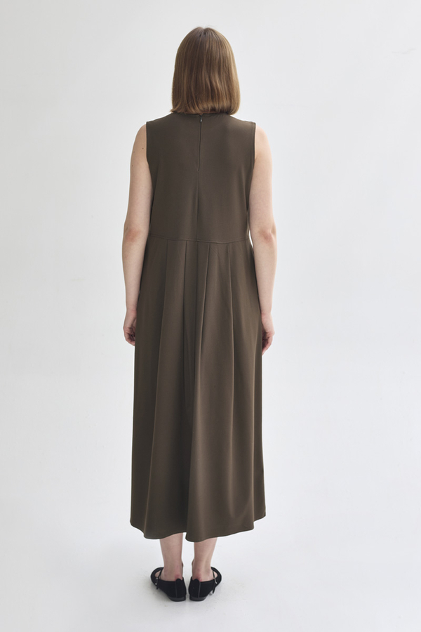 Pleated Yoke Dress Anthracite - 7