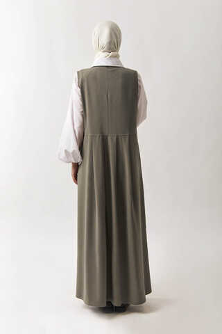 Pleated Yoke Dress Sage Green - 11