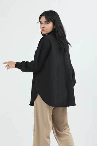 Pocket Oversized Shirt Black - 6