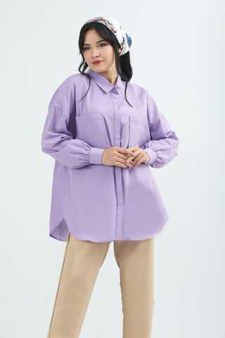 Pocket Oversized Shirt Lilac - 3