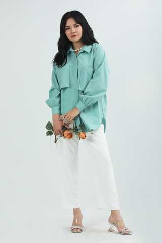 Pocket Oversized Shirt Mint - 2
