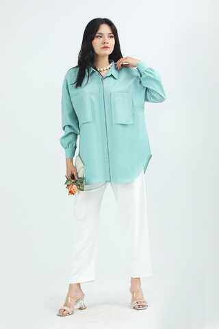 Pocket Oversized Shirt Mint - 3