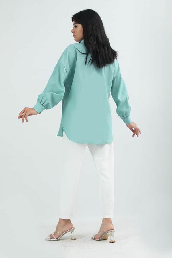 Pocket Oversized Shirt Mint - 4