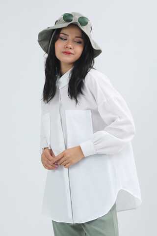 Pocket Oversized Shirt White - 3