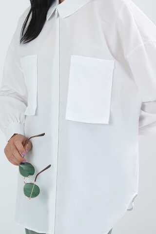 Pocket Oversized Shirt White - 4