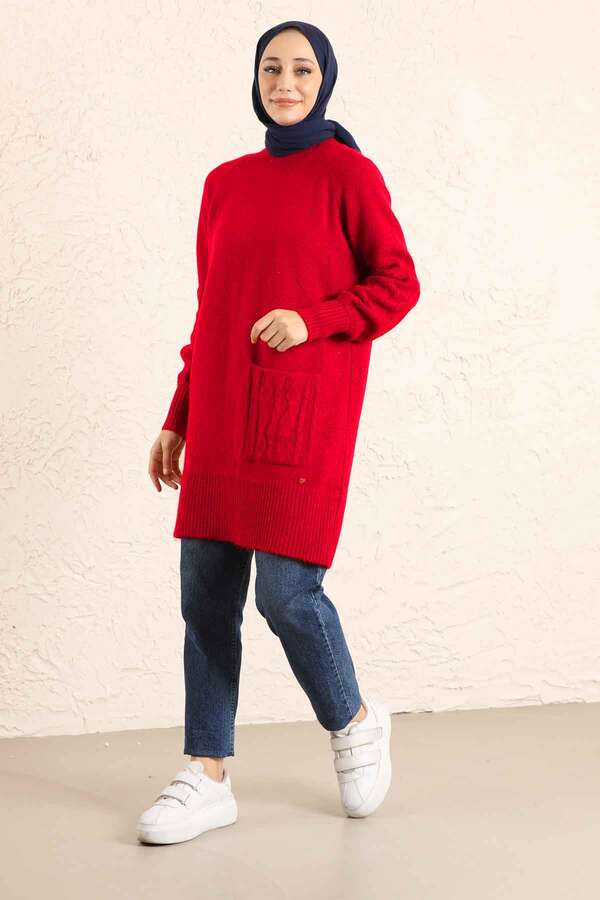 Pocket Sweater Red - 2
