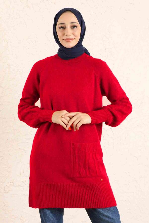 Pocket Sweater Red - 3