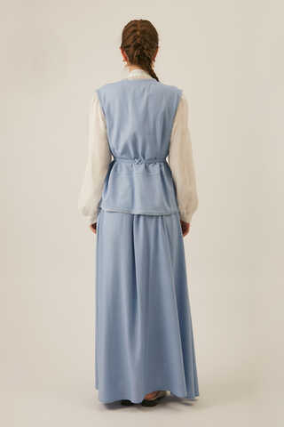 Pocketed Viscose-Linen Set – Baby Blue - 6