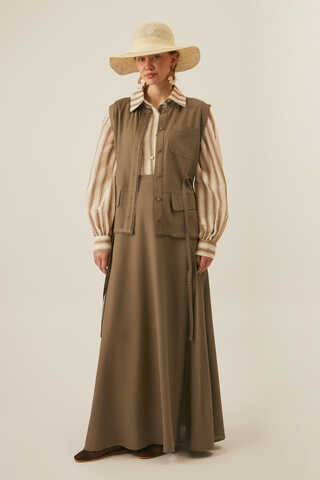 Pocketed Viscose-Linen Set – Earth Tone - 5